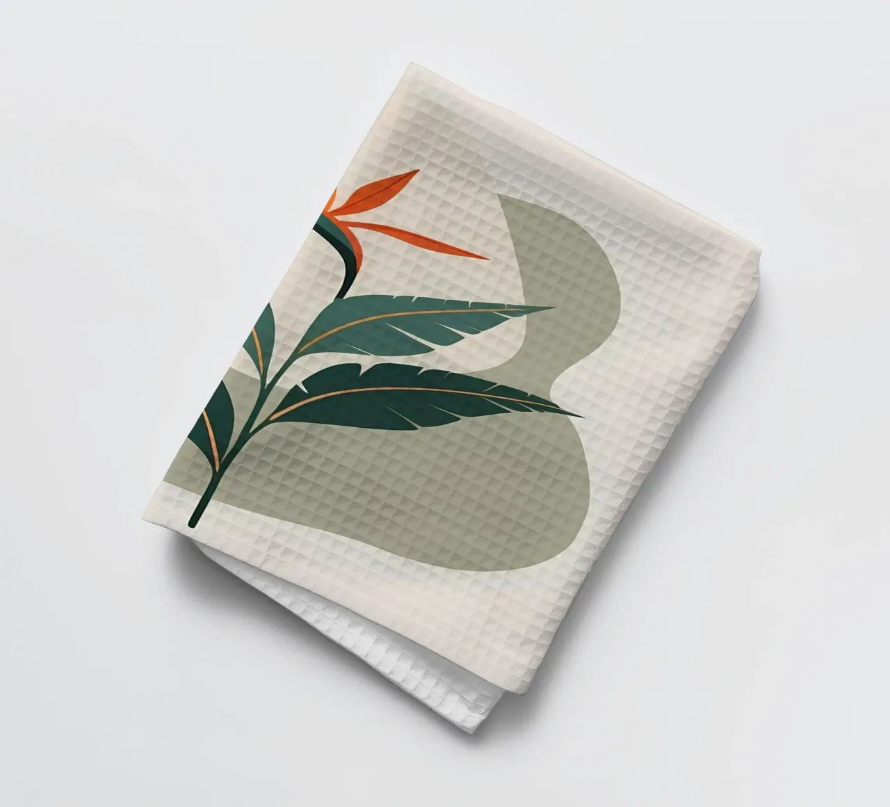 Minimaliste Moderne Oiseau de Paradis Fleur Abstrait torchon de Bloom And Brush