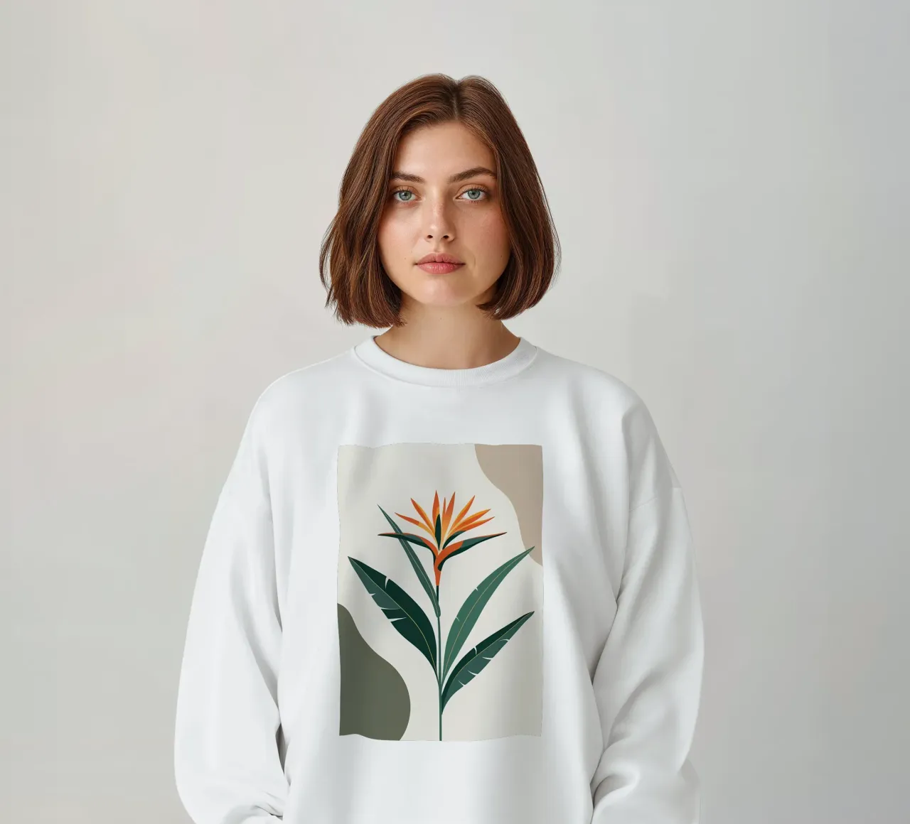 Minimalista moderno Uccello del Paradiso Fiore astratto felpa da Bloom And Brush