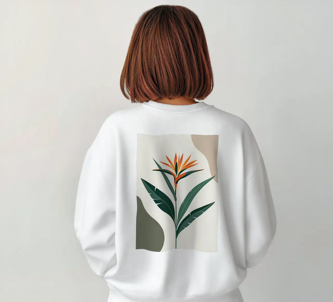 Minimalista moderno Uccello del Paradiso Fiore astratto felpa da Bloom And Brush