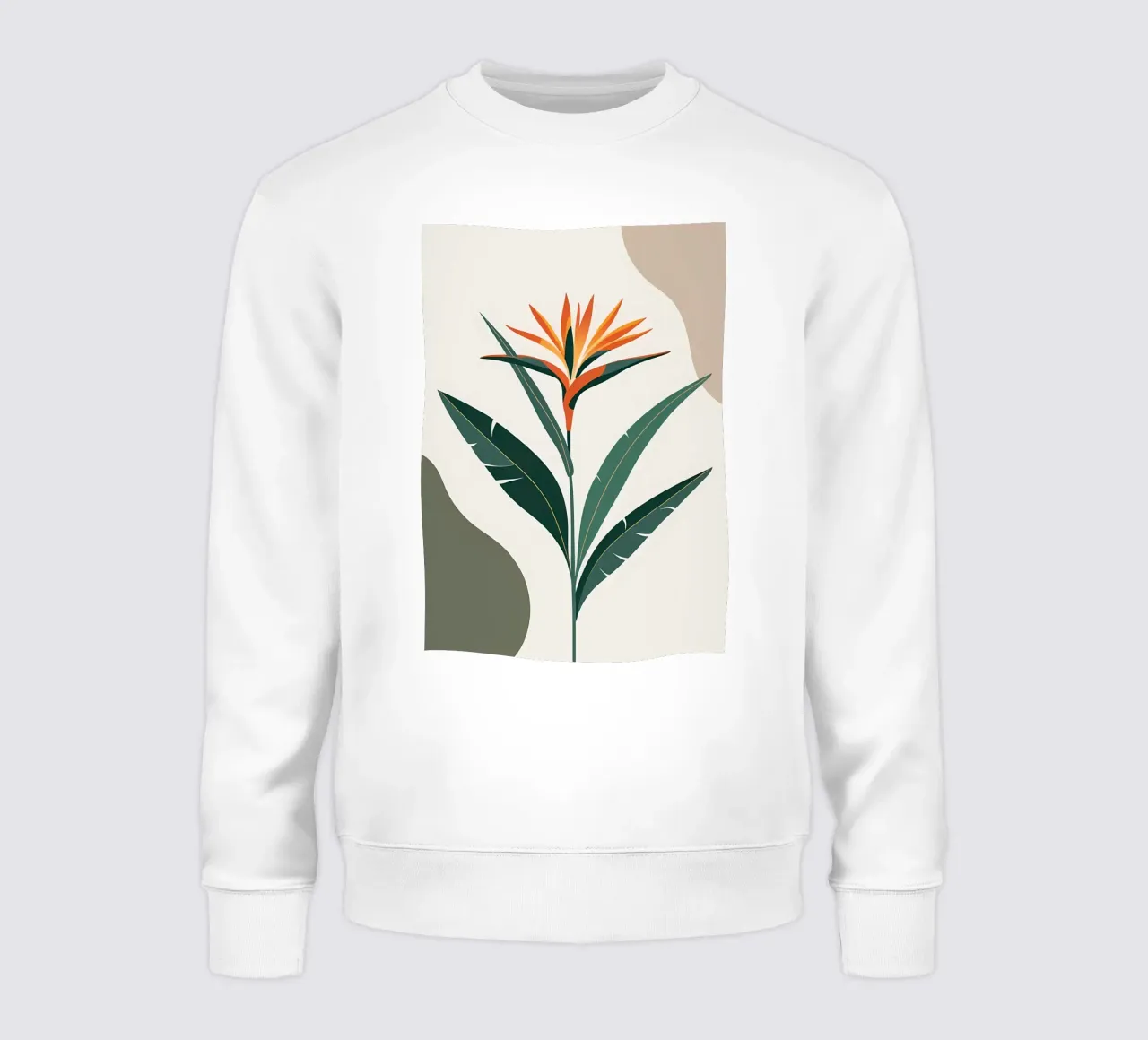 Minimalista moderno Uccello del Paradiso Fiore astratto felpa da Bloom And Brush