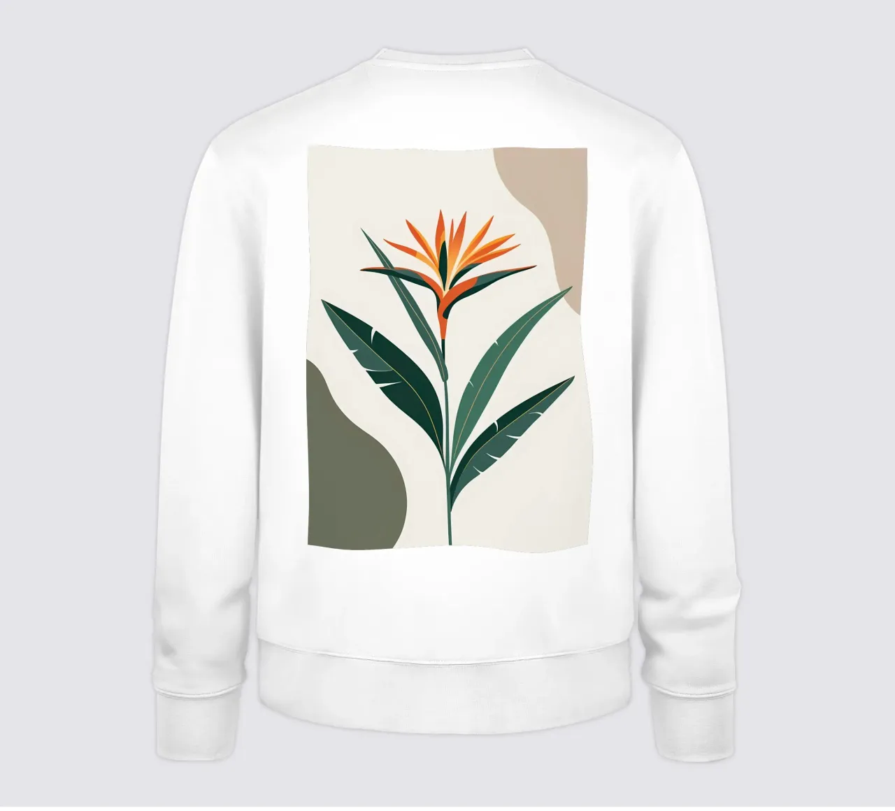 Minimalista moderno Uccello del Paradiso Fiore astratto felpa da Bloom And Brush