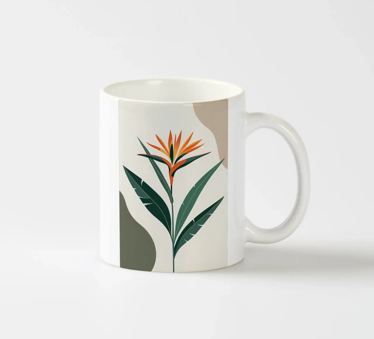 Minimalista moderno Uccello del Paradiso Fiore astratto tazza in ceramica da Bloom And Brush