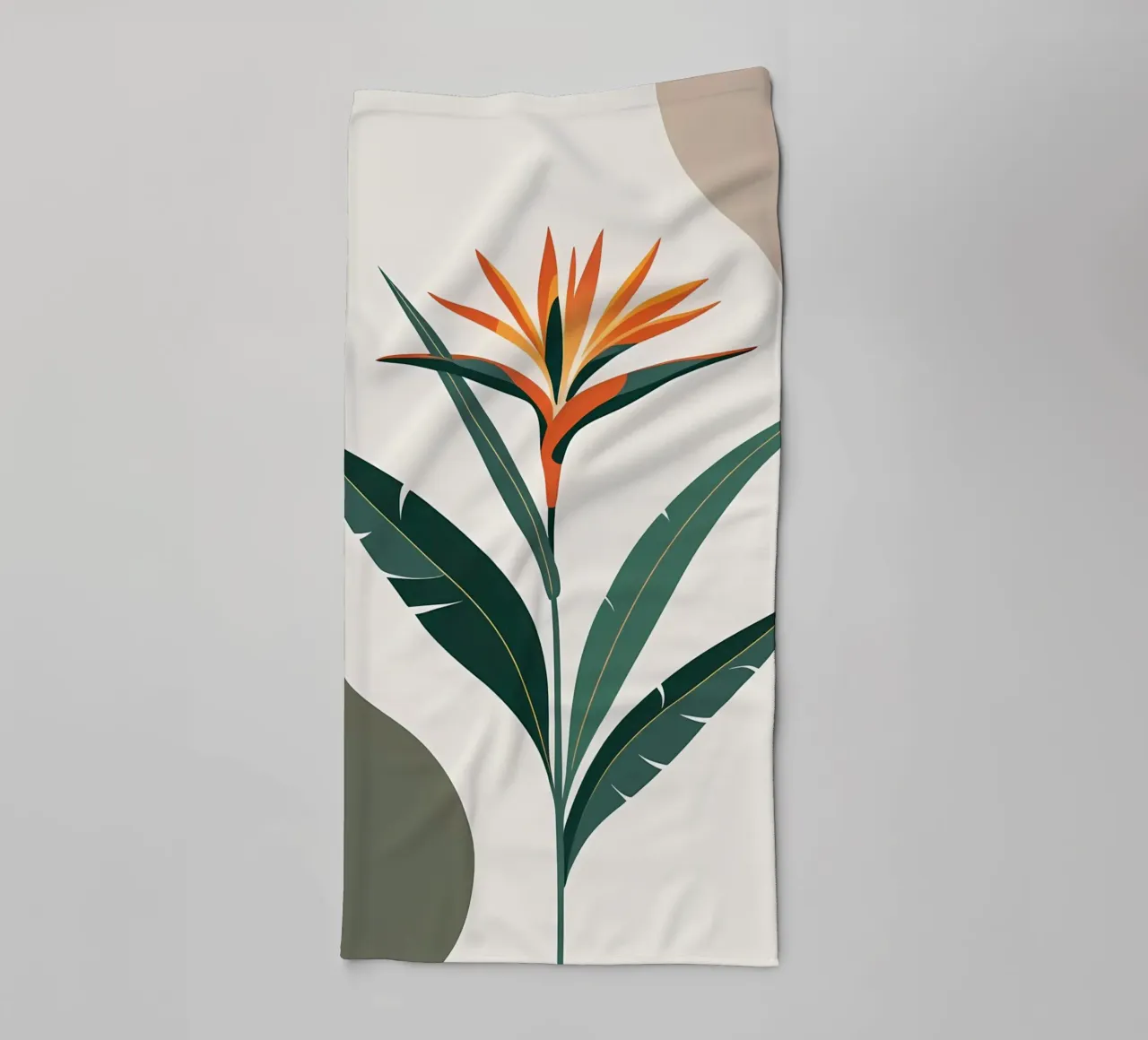 Minimalist Modern Bird of Paradise Flower Abstract towel by Bloom And Brush