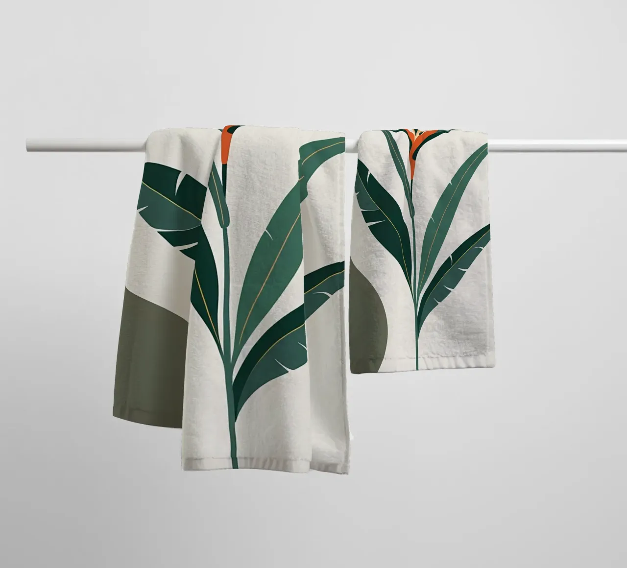 Minimalist Modern Bird of Paradise Flower Abstract towel by Bloom And Brush