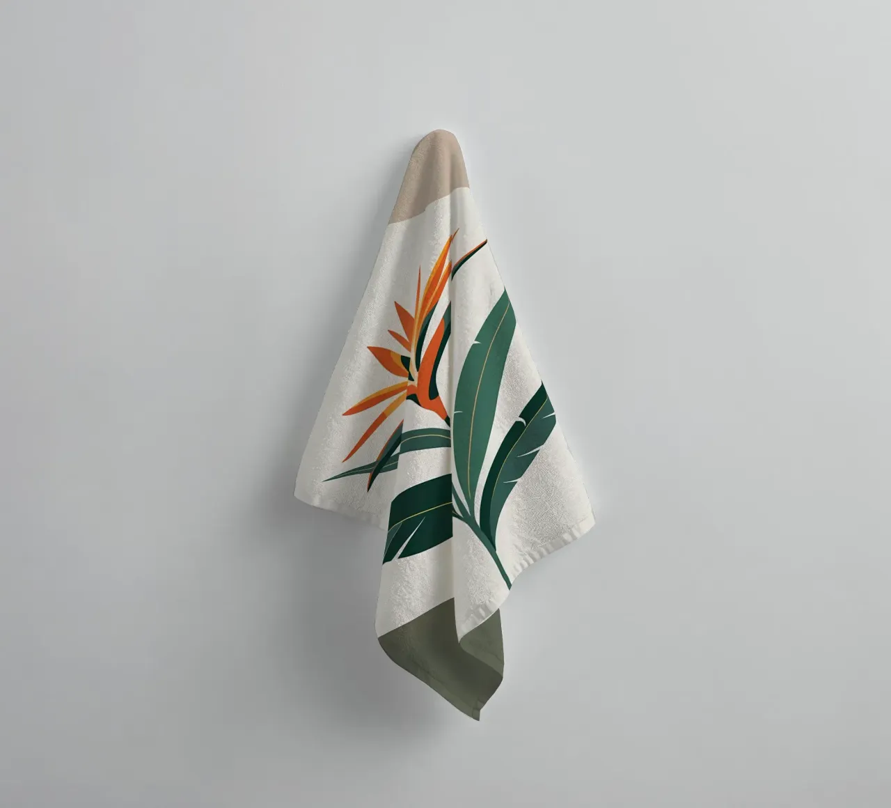 Minimalist Modern Bird of Paradise Flower Abstract towel by Bloom And Brush