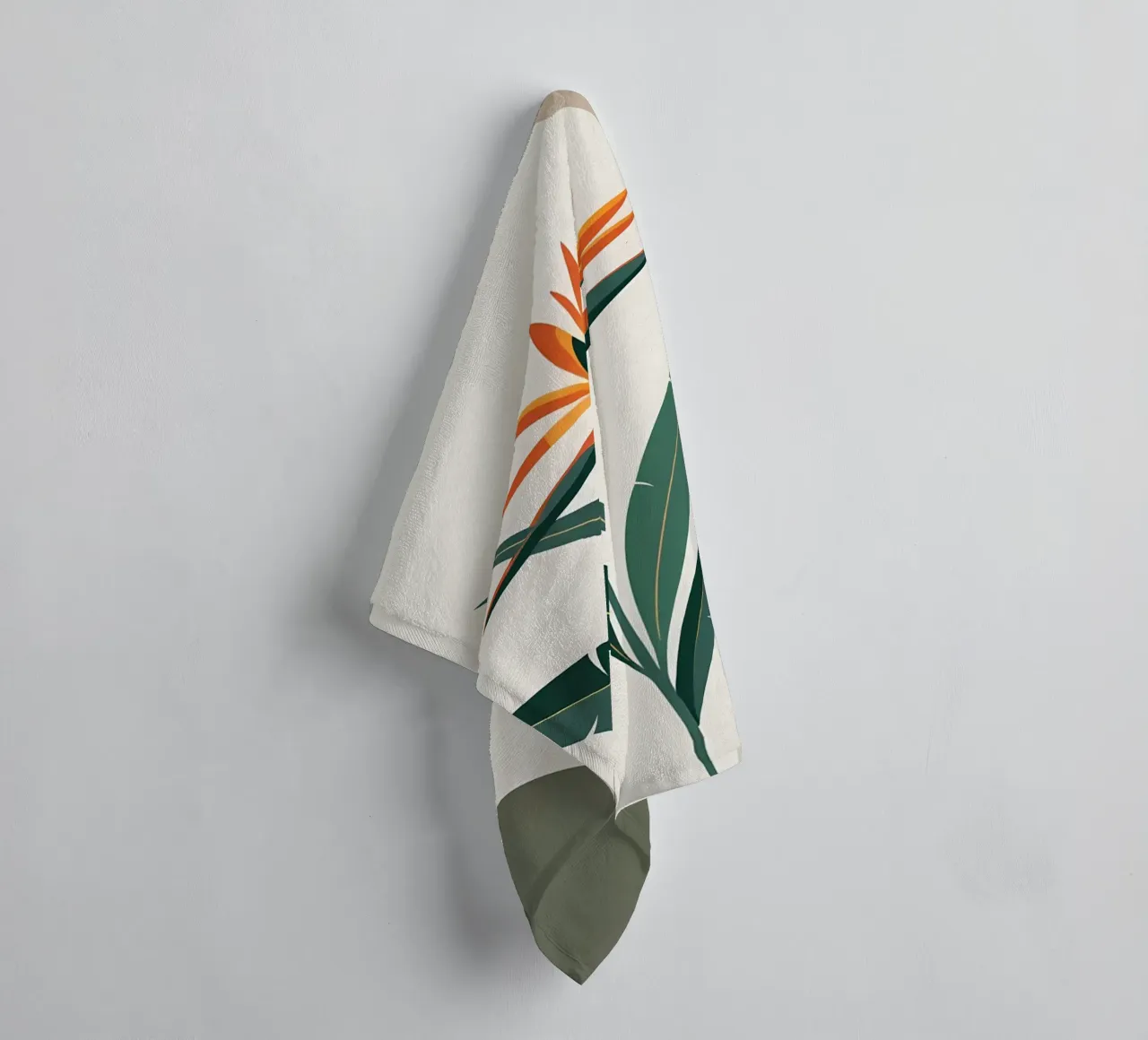 Minimalist Modern Bird of Paradise Flower Abstract towel by Bloom And Brush