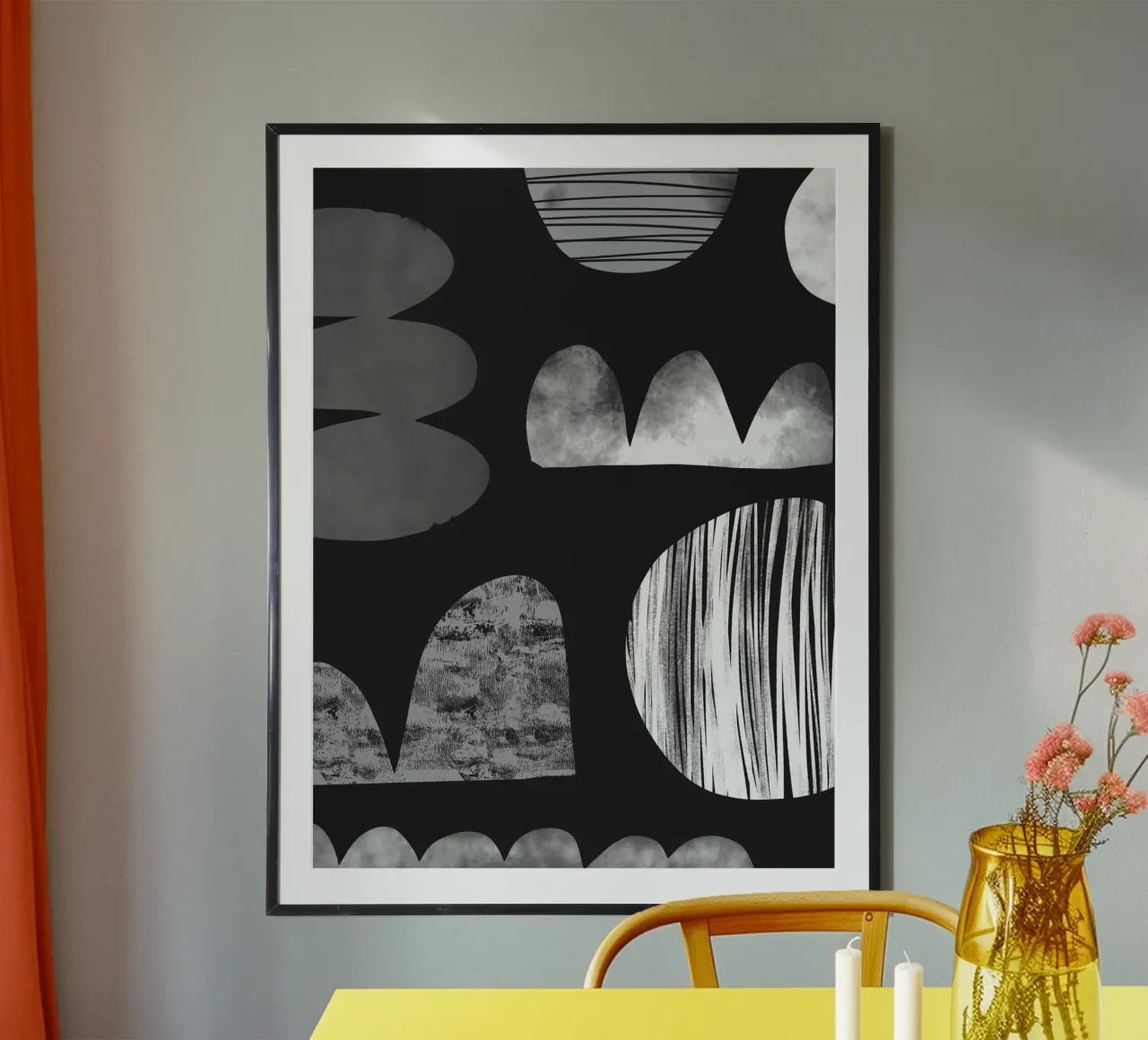 Forme sognanti poster con telaio in plastica da Kim Hubball Studio
