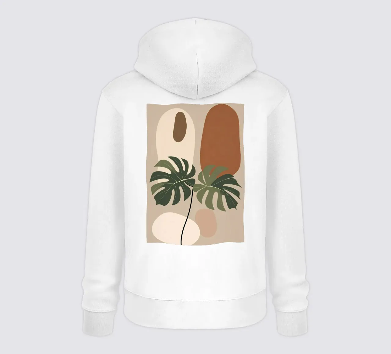 Minimalista moderno Boho Monstera Leaf astratto felpa con cappuccio da Bloom And Brush