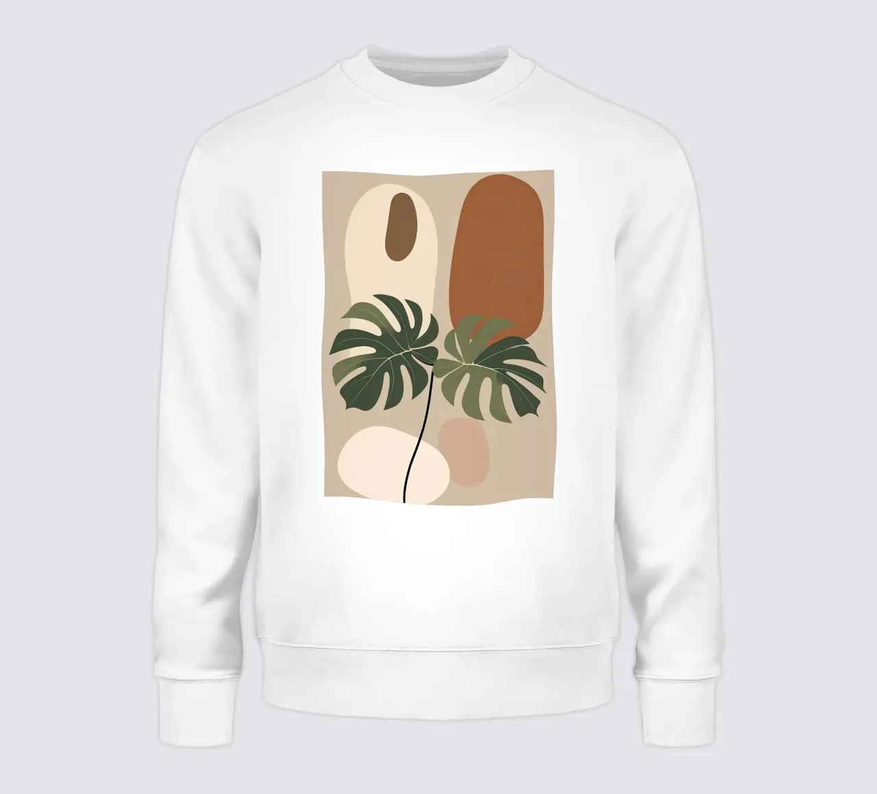 Minimalista moderno Boho Monstera Leaf astratto felpa da Bloom And Brush