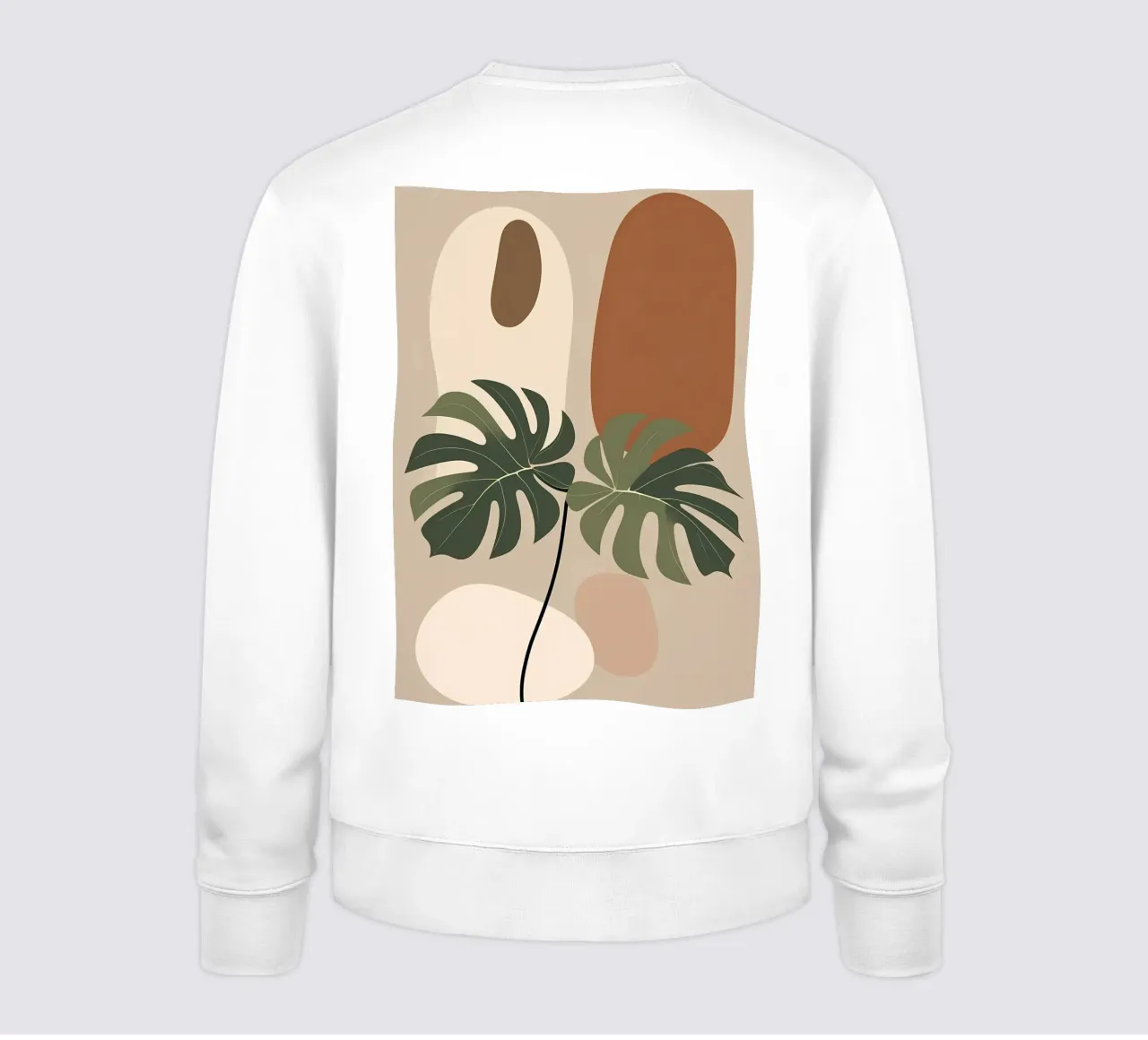 Minimalista moderno Boho Monstera Leaf astratto felpa da Bloom And Brush