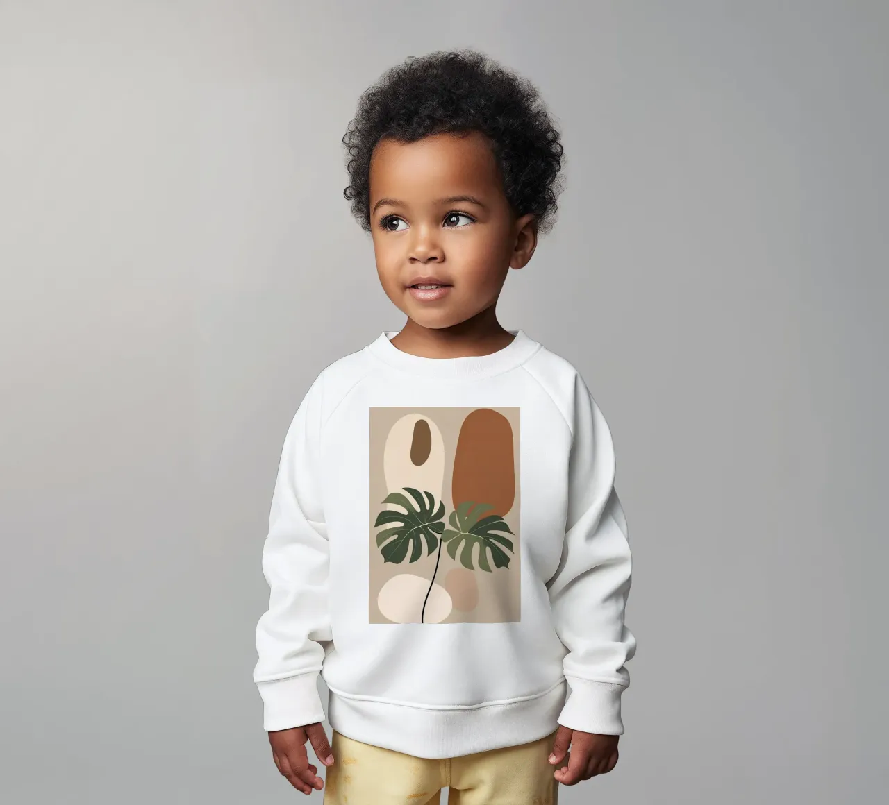 Minimalista moderno Boho Monstera Leaf astratto felpa neonato da Bloom And Brush
