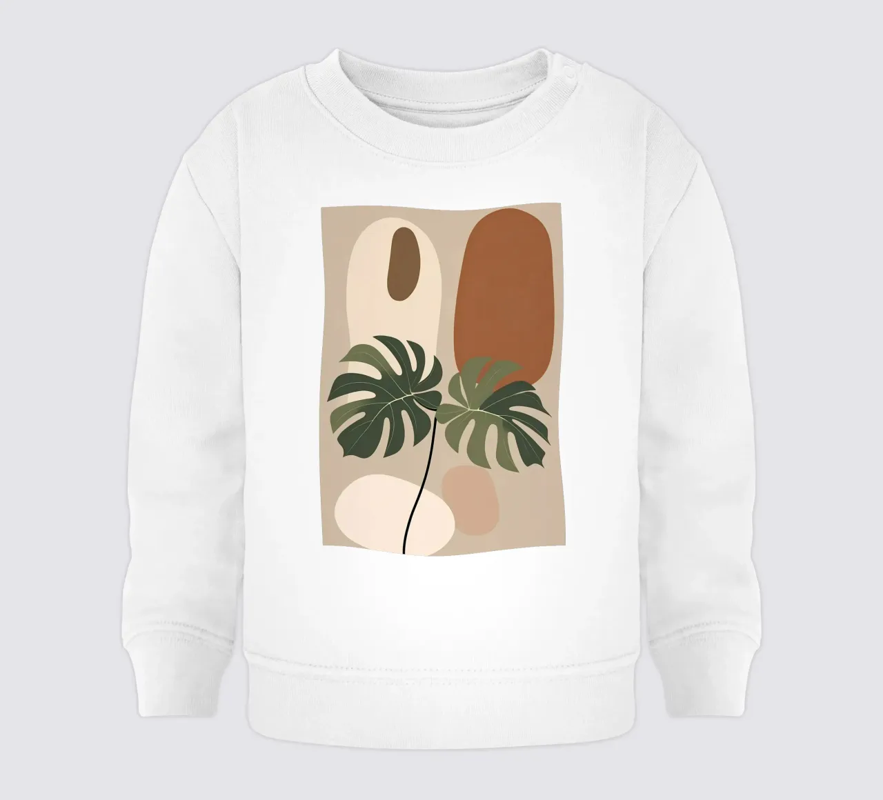 Minimalista moderno Boho Monstera Leaf astratto felpa neonato da Bloom And Brush