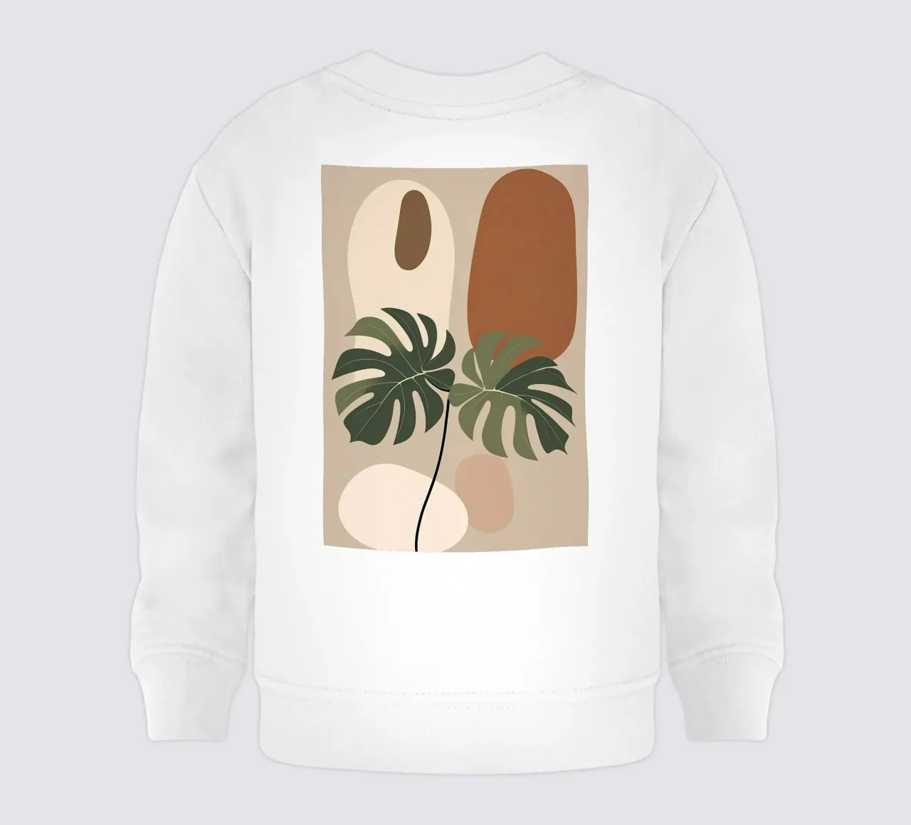 Minimalista moderno Boho Monstera Leaf astratto felpa neonato da Bloom And Brush