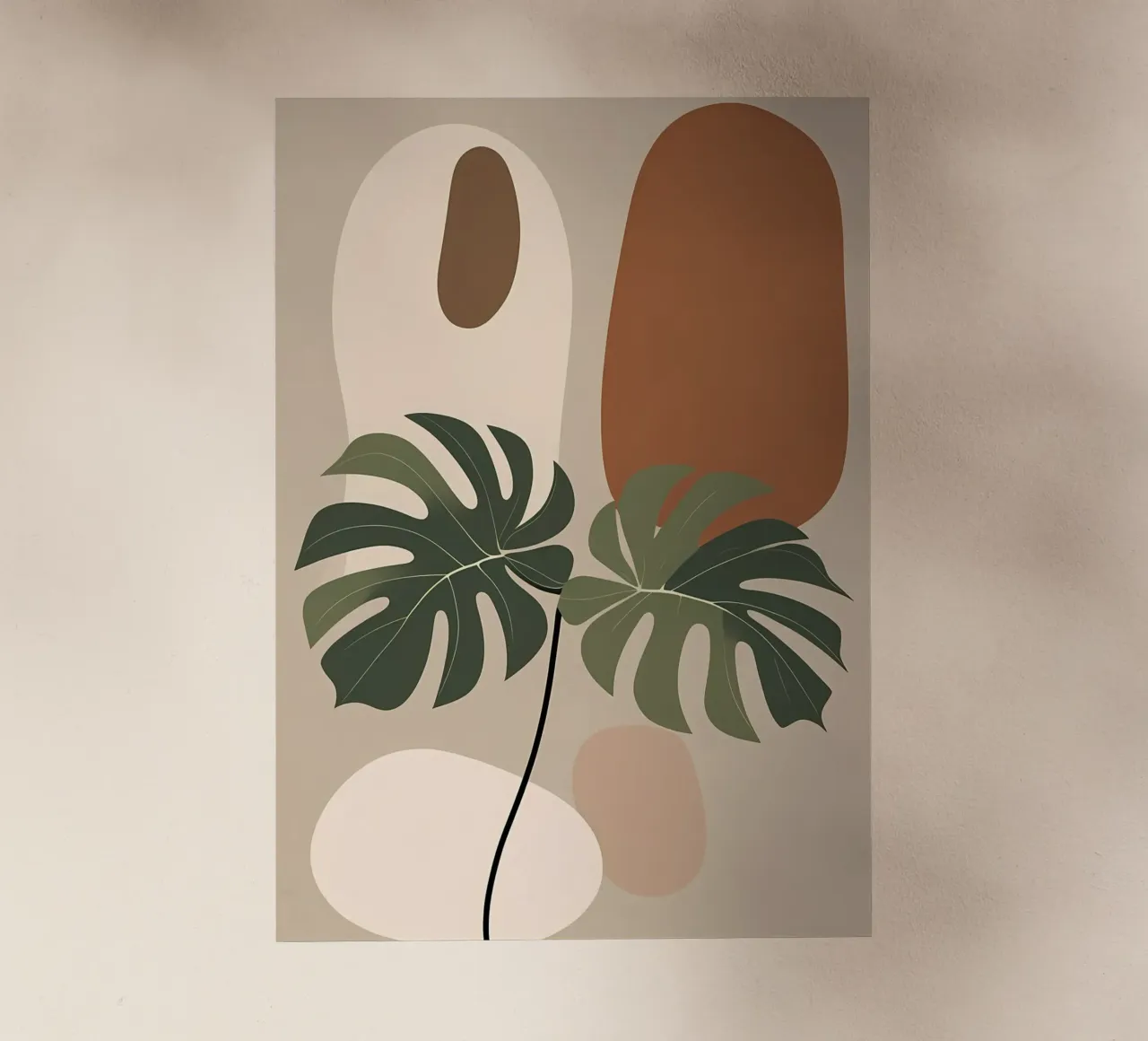 Minimalista moderno Boho Monstera Leaf astratto pellicola backlit da Bloom And Brush