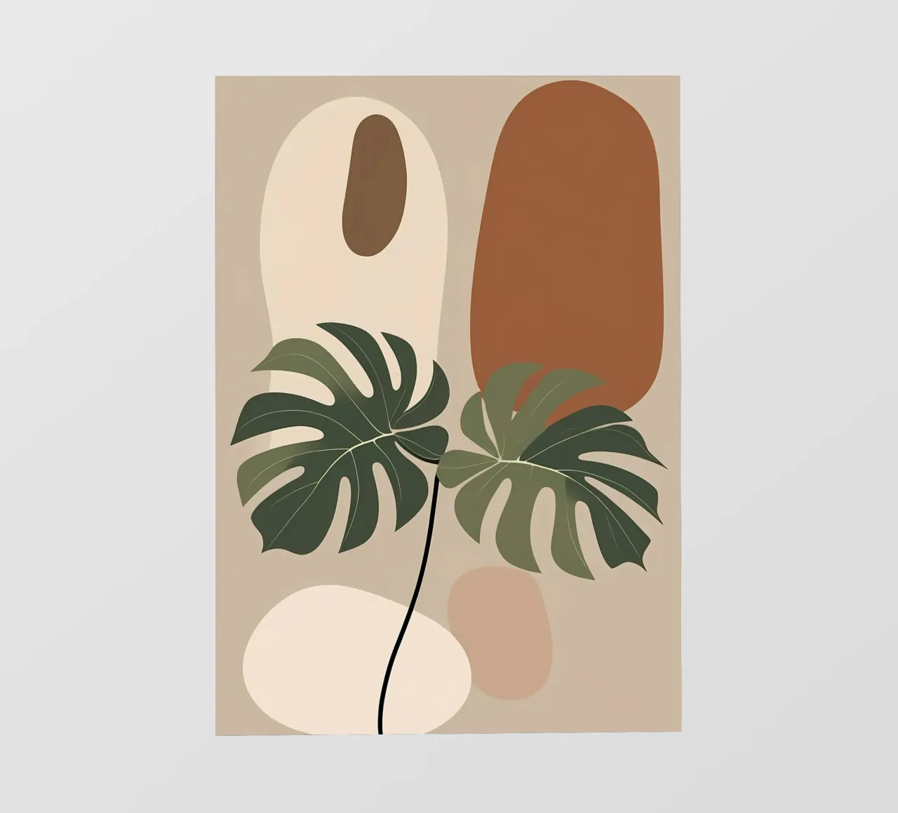 Minimalista moderno Boho Monstera Leaf astratto pellicola backlit da Bloom And Brush