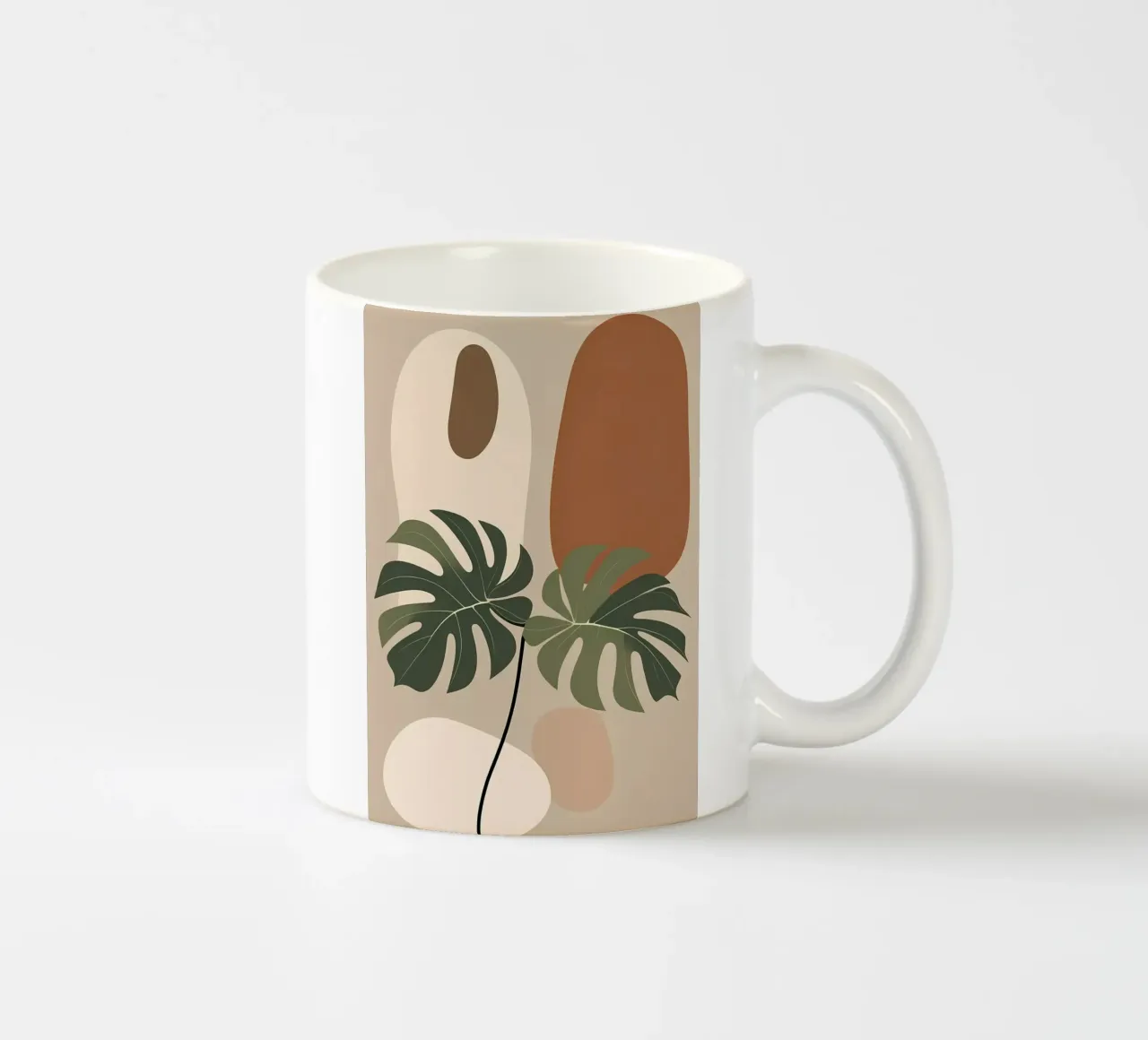 Minimalista moderno Boho Monstera Leaf astratto tazza in ceramica da Bloom And Brush