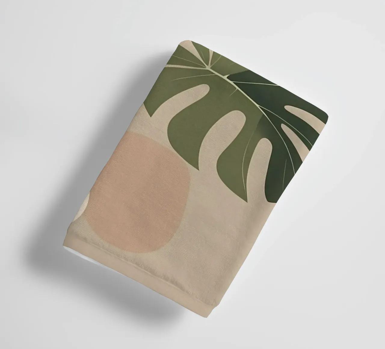Minimalist Modern Boho Monstera Leaf Abstract towel by Bloom And Brush