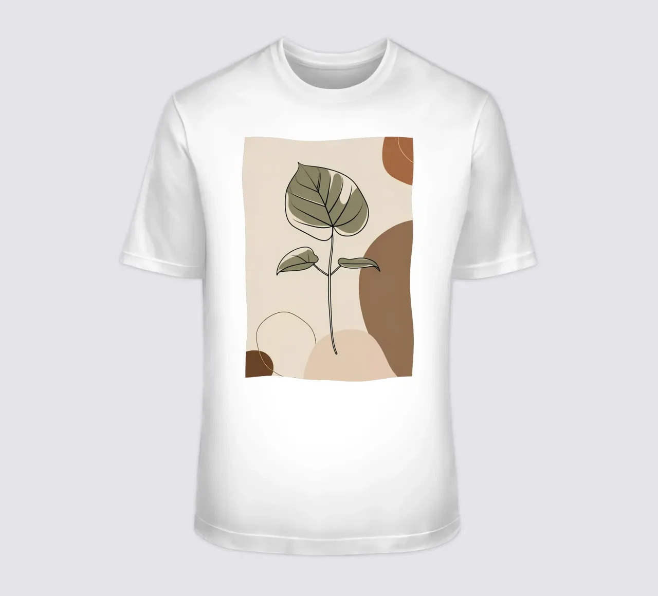 Disegno minimalista a una linea di una singola foglia di filodendro t-shirt da Bloom And Brush