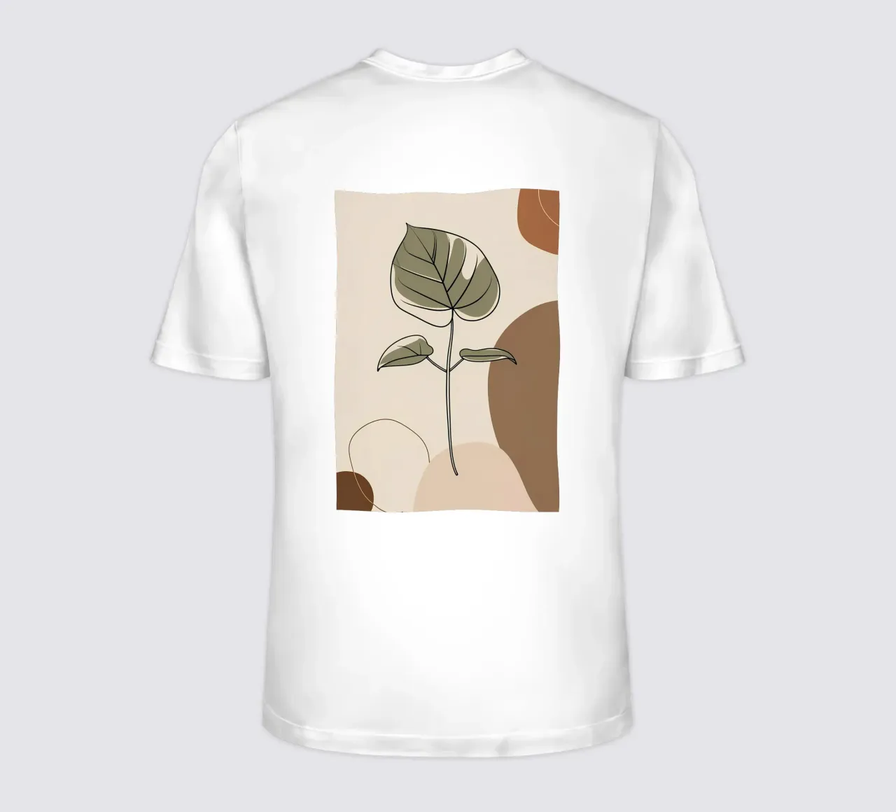 Disegno minimalista a una linea di una singola foglia di filodendro t-shirt da Bloom And Brush