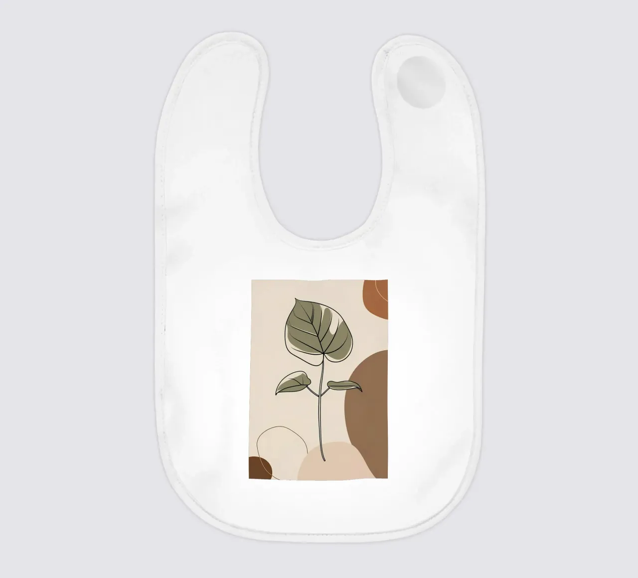 Disegno minimalista a una linea di una singola foglia di filodendro bavaglino da Bloom And Brush