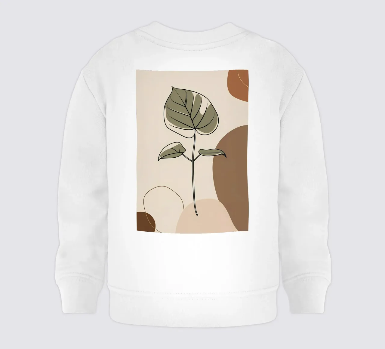 Disegno minimalista a una linea di una singola foglia di filodendro felpa neonato da Bloom And Brush