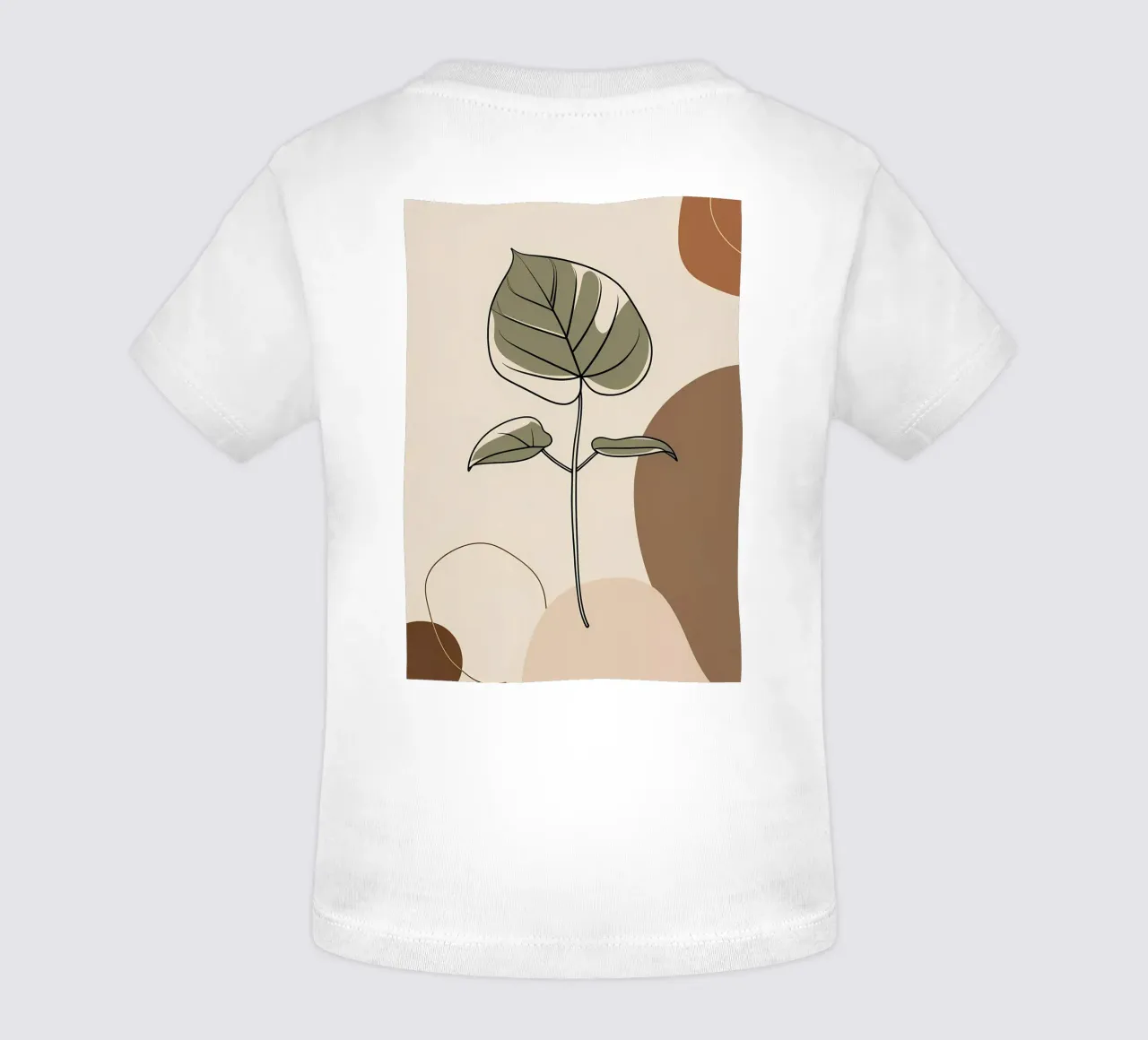 Disegno minimalista a una linea di una singola foglia di filodendro maglietta neonato da Bloom And Brush