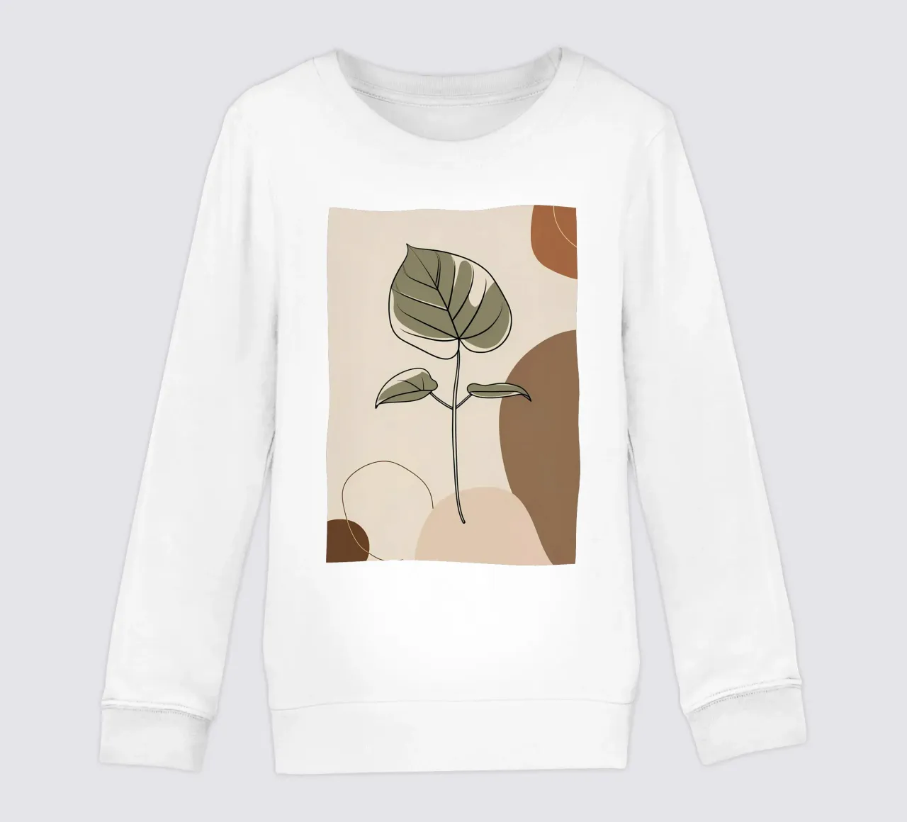 Disegno minimalista a una linea di una singola foglia di filodendro felpa bambino da Bloom And Brush