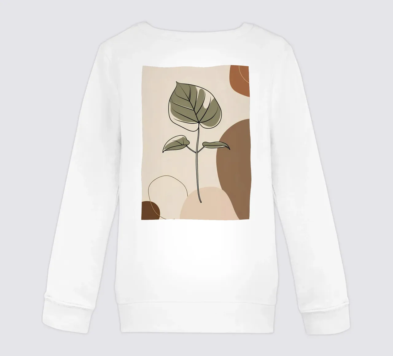 Disegno minimalista a una linea di una singola foglia di filodendro felpa bambino da Bloom And Brush