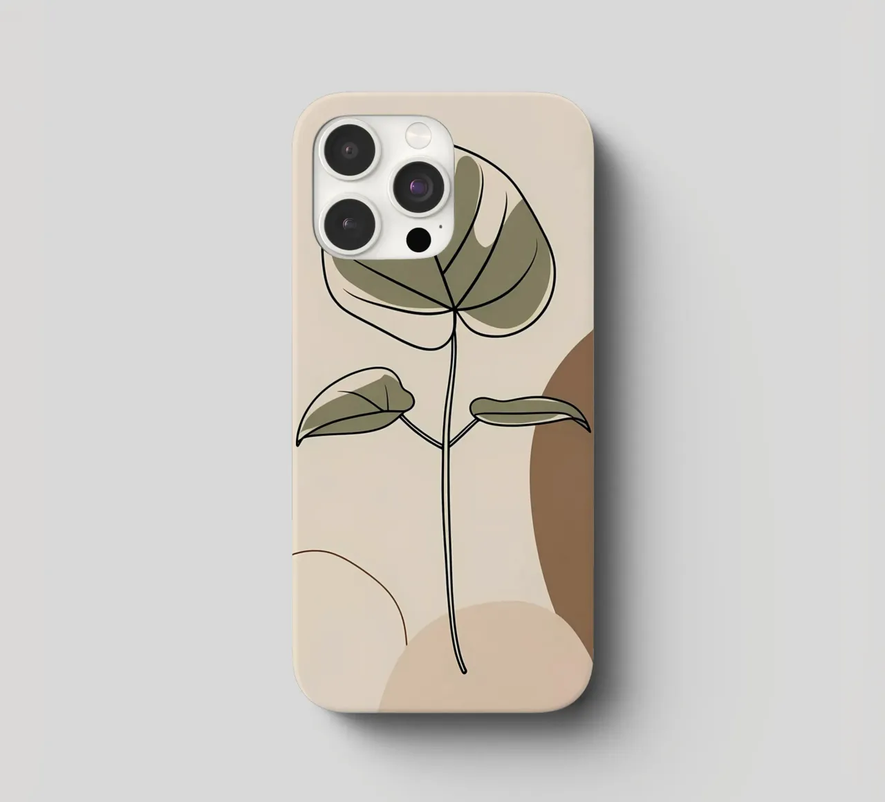 Minimalistische einzeilige Zeichnung eines einzelnen Philodendron-Blattes iPhone Hülle von Bloom And Brush