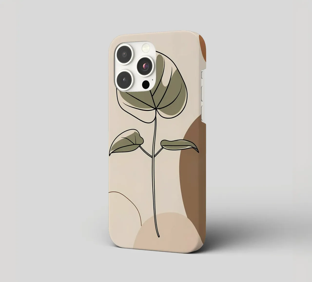 Minimalistische einzeilige Zeichnung eines einzelnen Philodendron-Blattes iPhone Hülle von Bloom And Brush