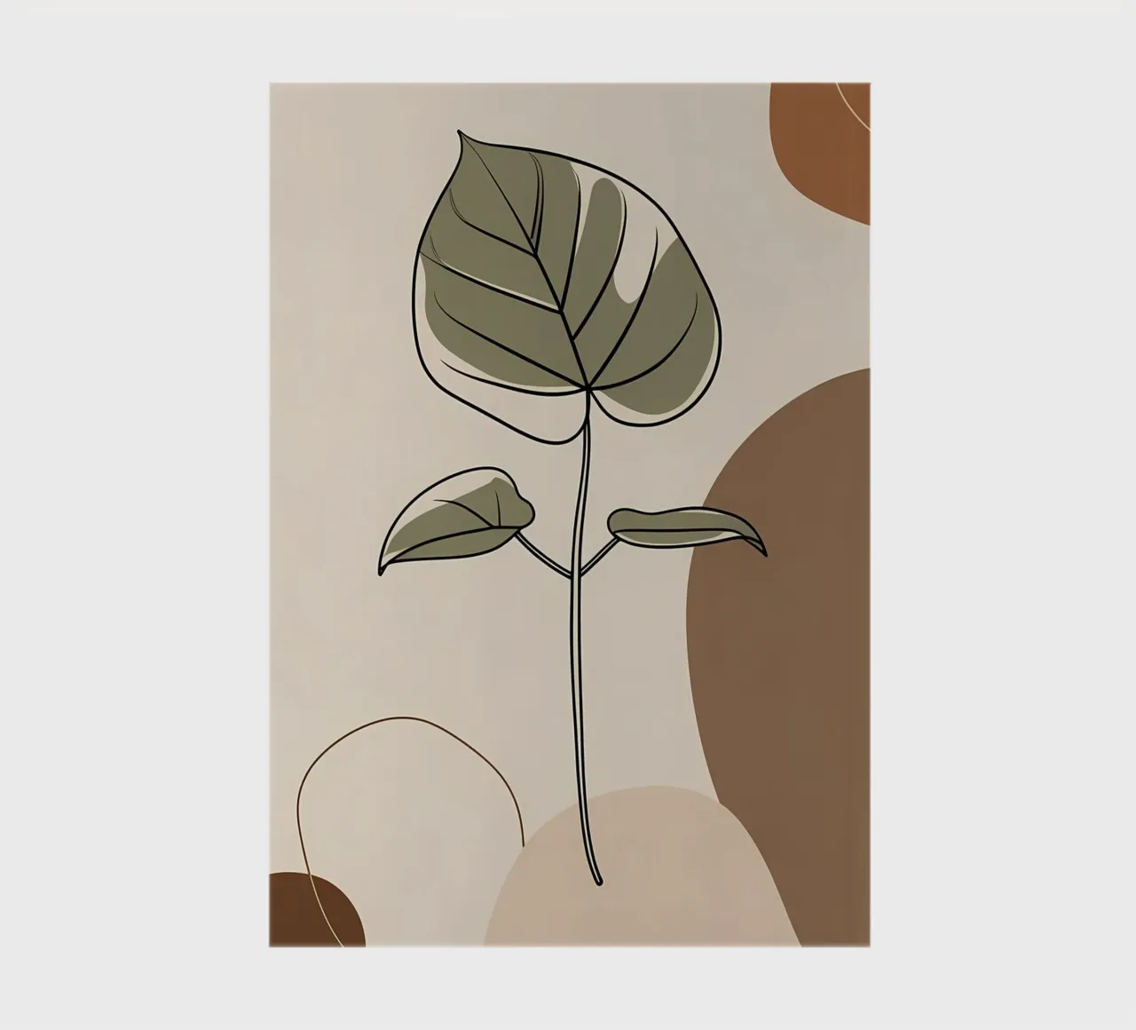 Minimalist one line drawing of a single Philodendron leaf notebook by Bloom And Brush