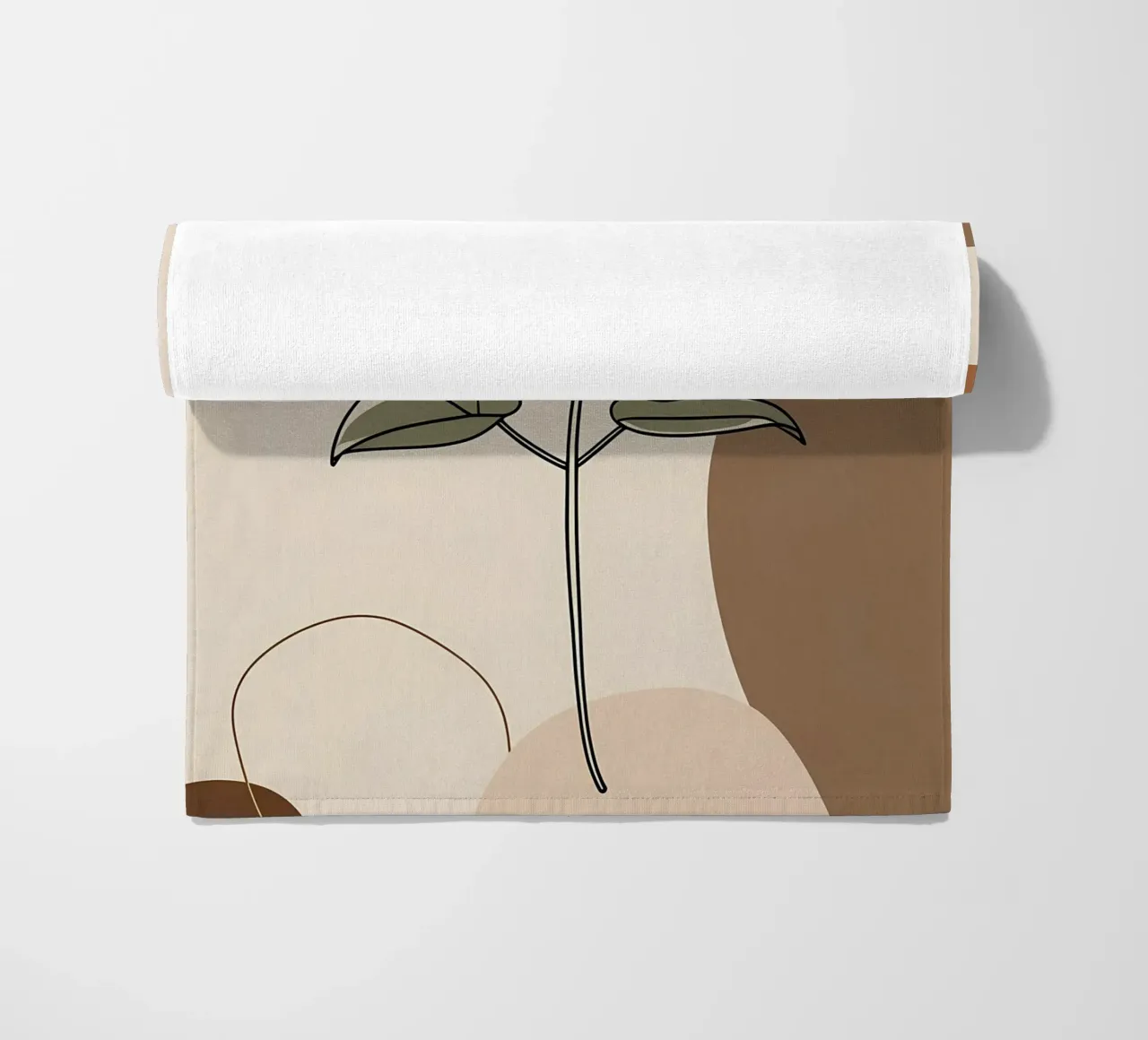 Disegno minimalista a una linea di una singola foglia di filodendro telo mare da Bloom And Brush