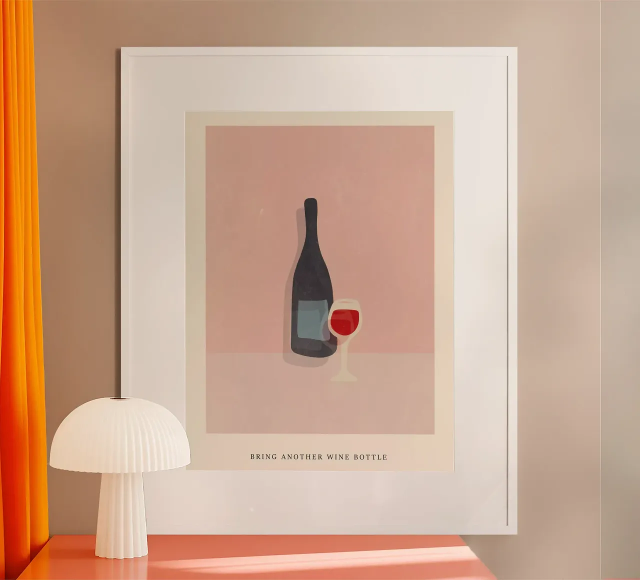 Wine Bottle poster with wooden frame by artesutileco
