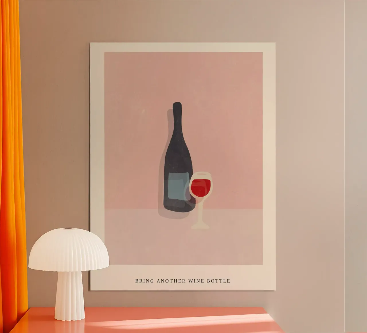 Wine Bottle poster with wooden frame by artesutileco