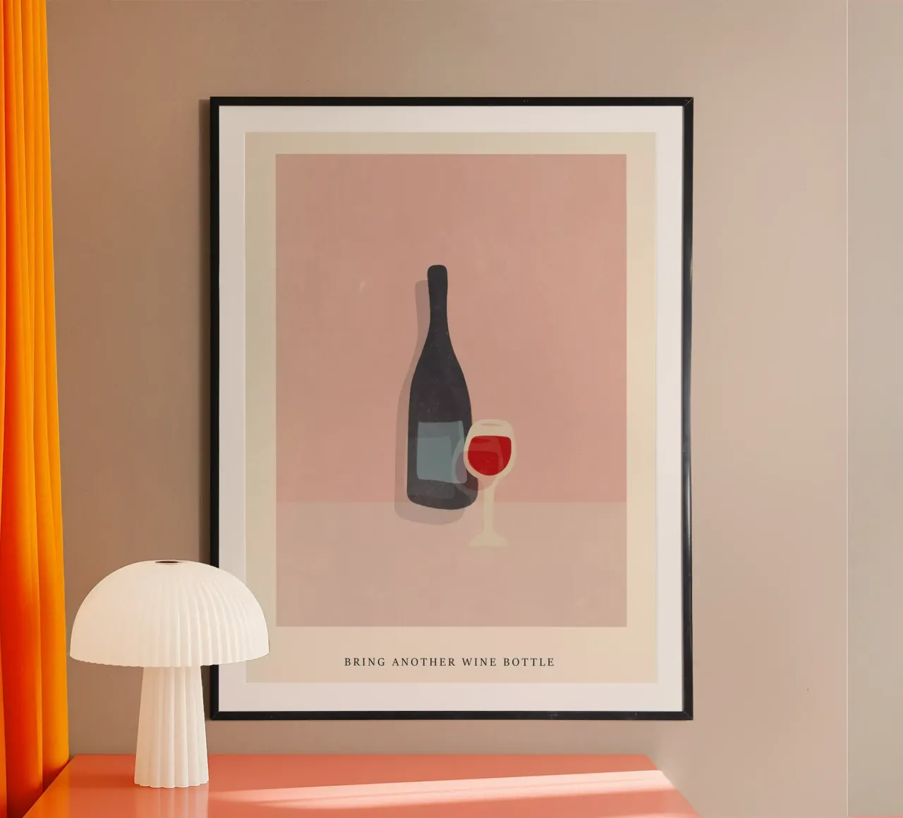 Wine Bottle poster with wooden frame by artesutileco