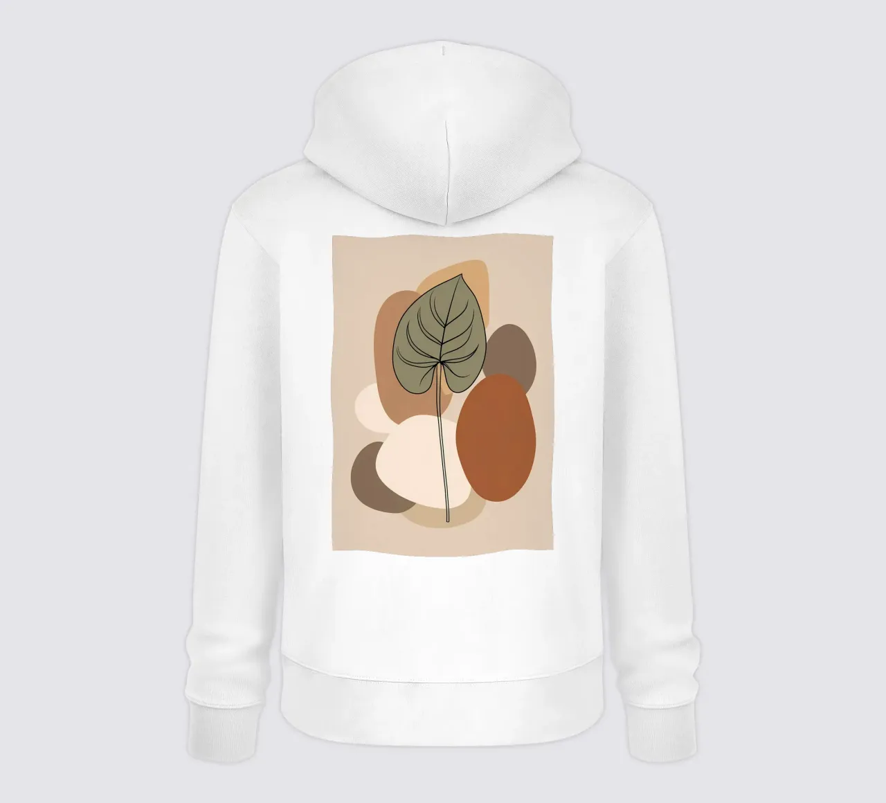 Disegno minimalista a una linea di una singola foglia di filodendro felpa con cappuccio da Bloom And Brush