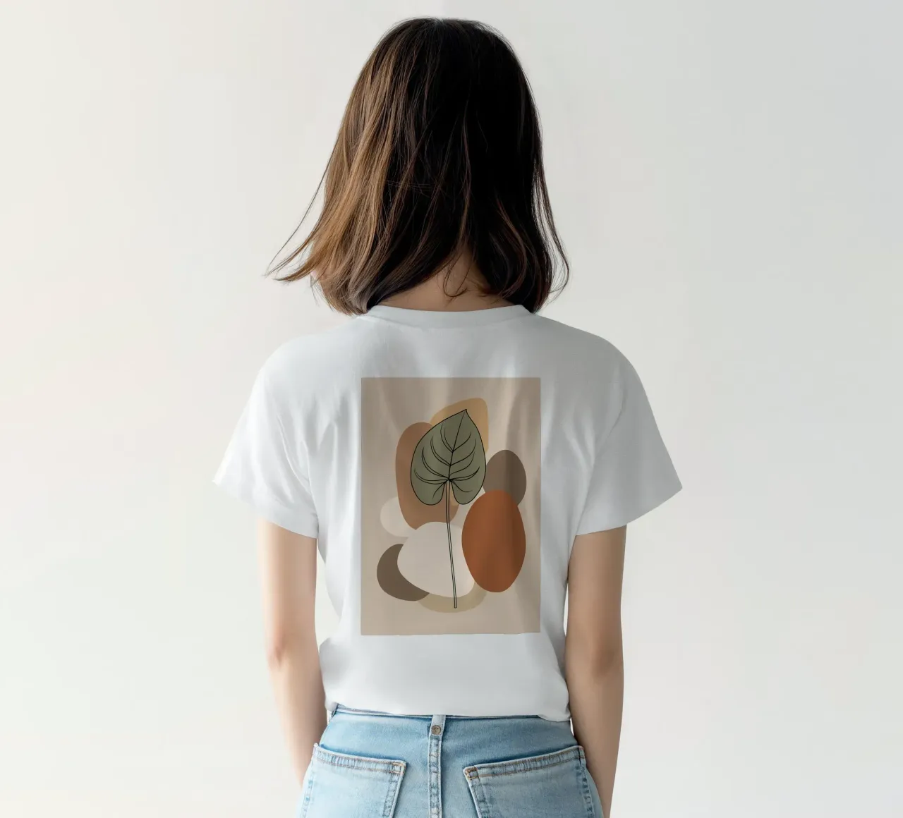Minimalist one line drawing of a single Philodendron leaf t-shirt by Bloom And Brush