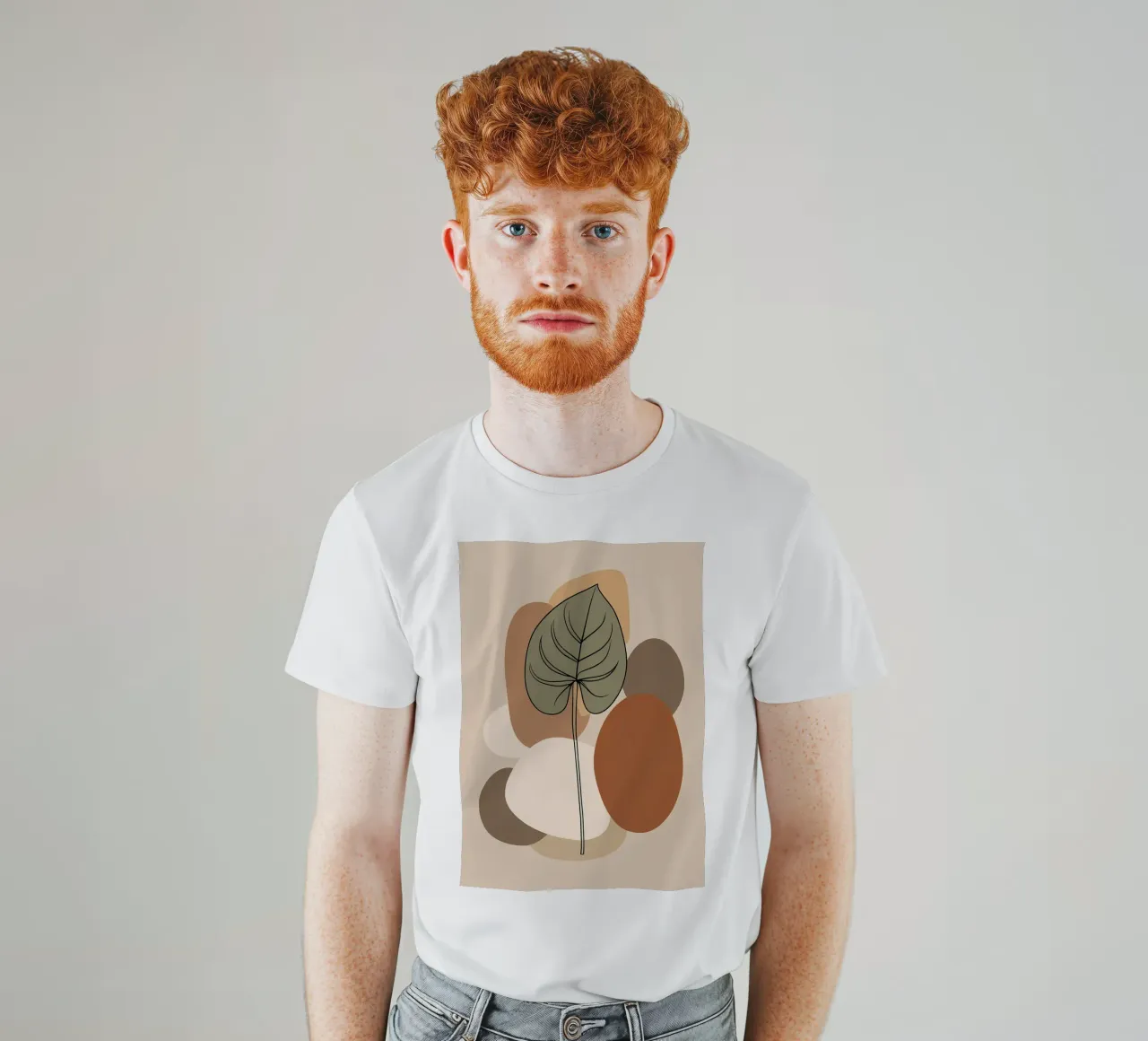 Minimalist one line drawing of a single Philodendron leaf t-shirt by Bloom And Brush