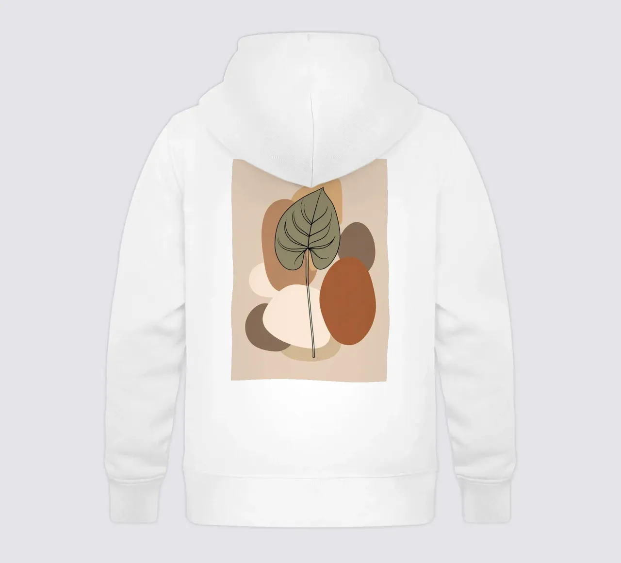 Disegno minimalista a una linea di una singola foglia di filodendro felpa bambino con cappuccio da Bloom And Brush