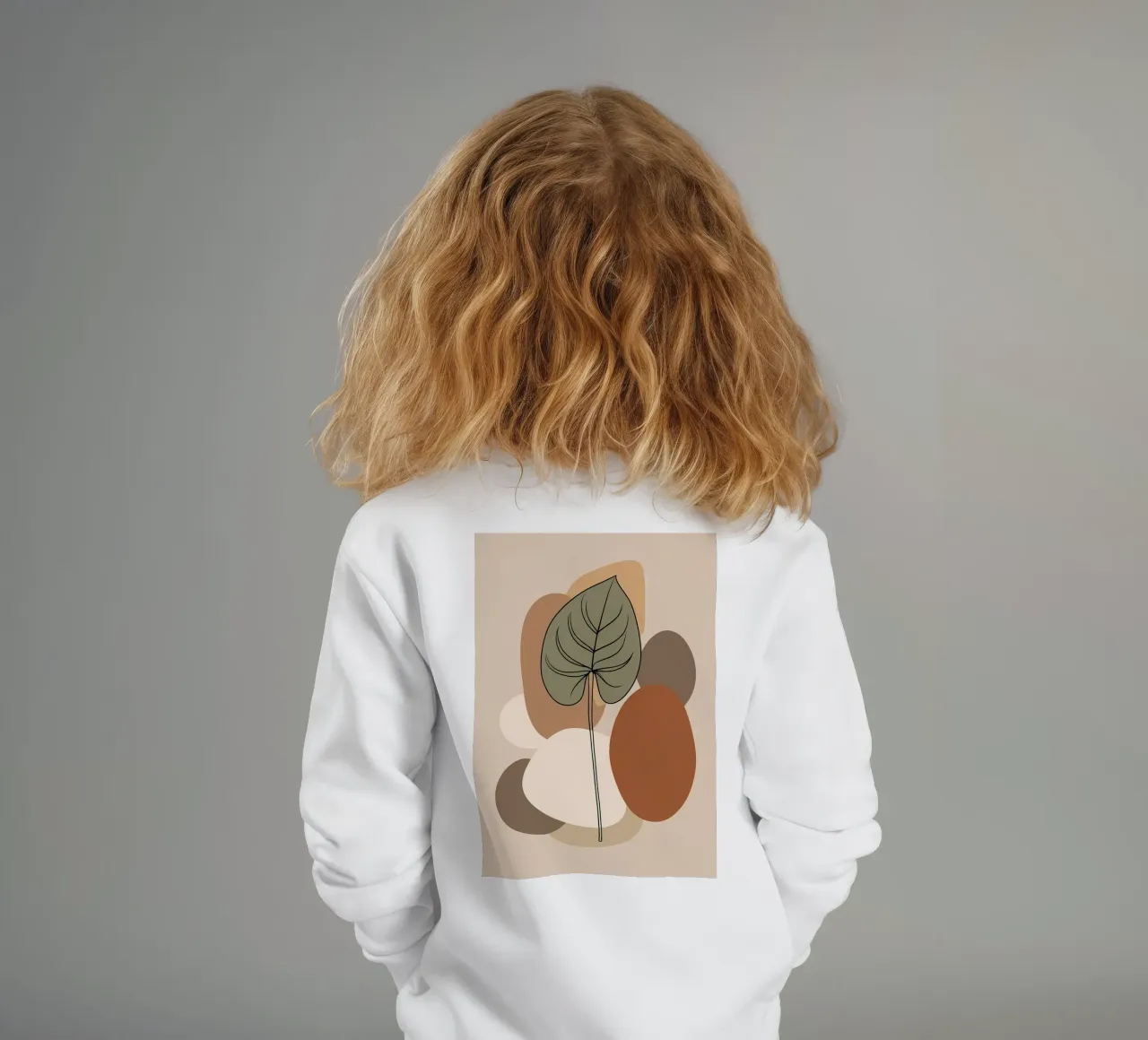 Disegno minimalista a una linea di una singola foglia di filodendro felpa bambino da Bloom And Brush