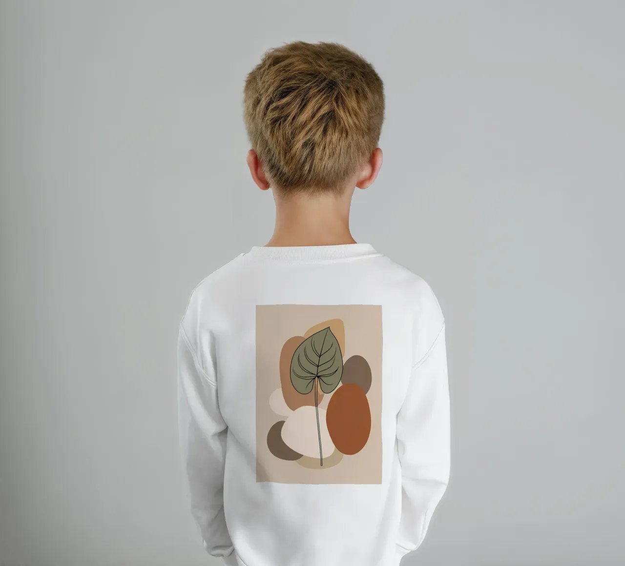 Disegno minimalista a una linea di una singola foglia di filodendro felpa bambino da Bloom And Brush