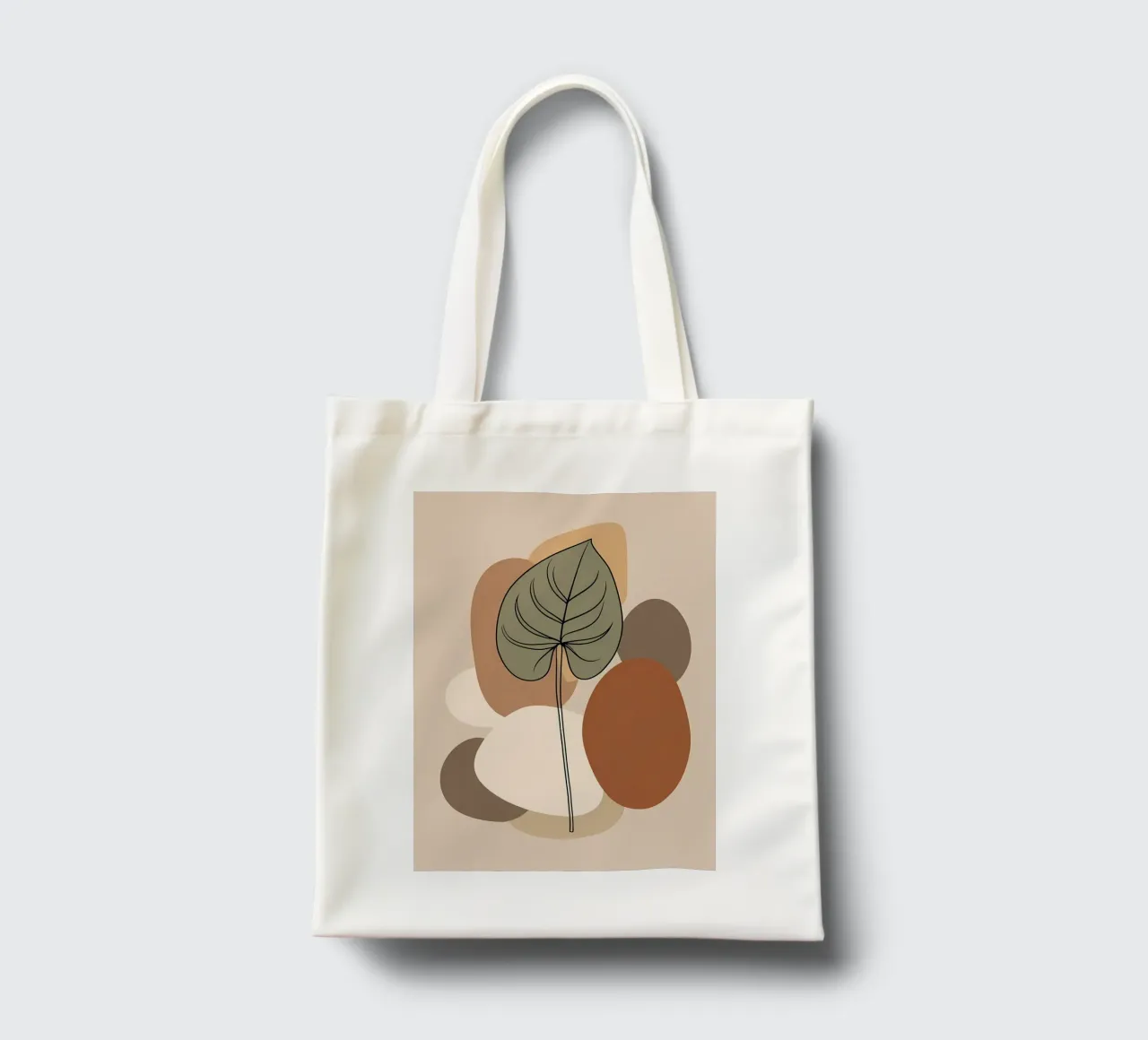 Disegno minimalista a una linea di una singola foglia di filodendro borsa in juta da Bloom And Brush