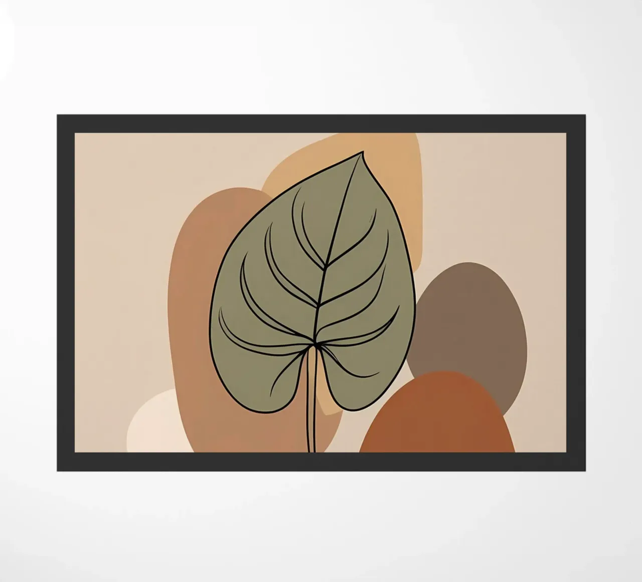 Disegno minimalista a una linea di una singola foglia di filodendro zerbino da Bloom And Brush
