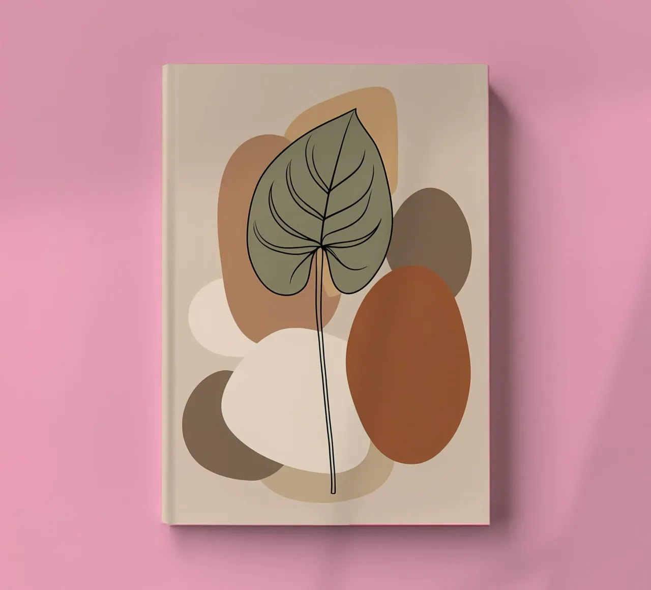 Disegno minimalista a una linea di una singola foglia di filodendro diario da Bloom And Brush