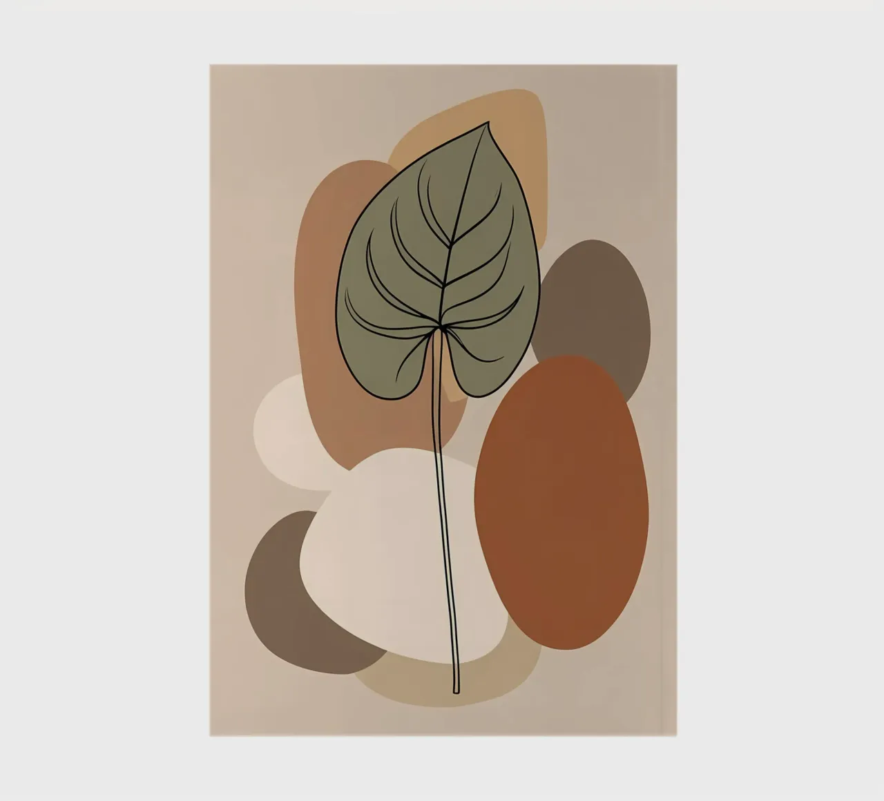 Disegno minimalista a una linea di una singola foglia di filodendro diario da Bloom And Brush