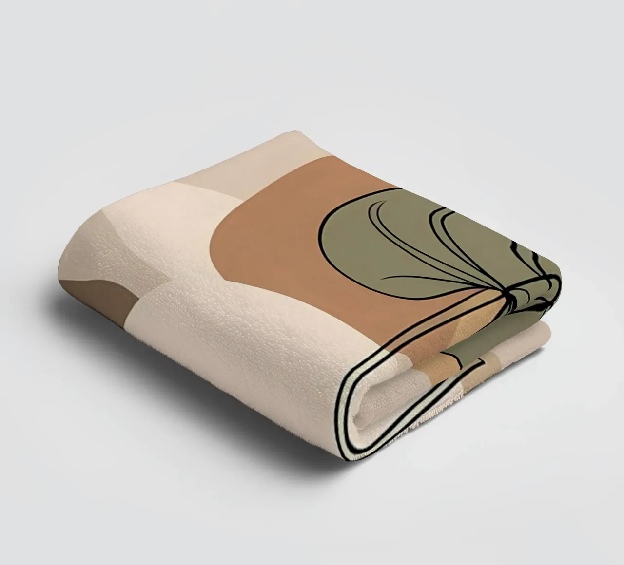 Minimalist one line drawing of a single Philodendron leaf towel by Bloom And Brush