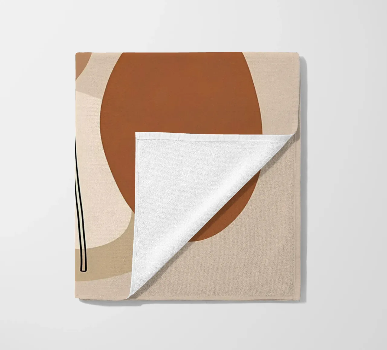 Minimalist one line drawing of a single Philodendron leaf beach towel by Bloom And Brush