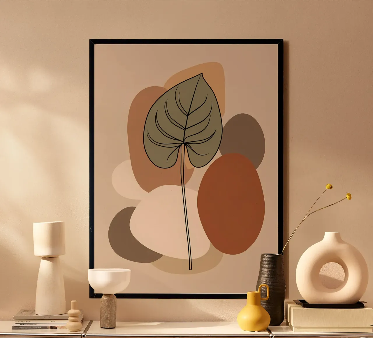 Minimalist one line drawing of a single Philodendron leaf hahnemühle by Bloom And Brush