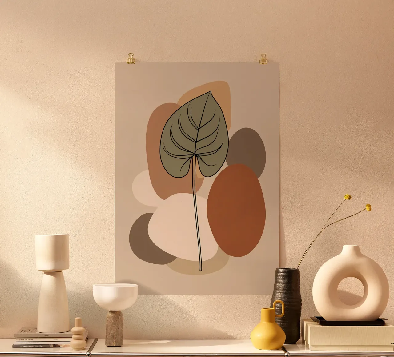 Minimalist one line drawing of a single Philodendron leaf hahnemühle by Bloom And Brush