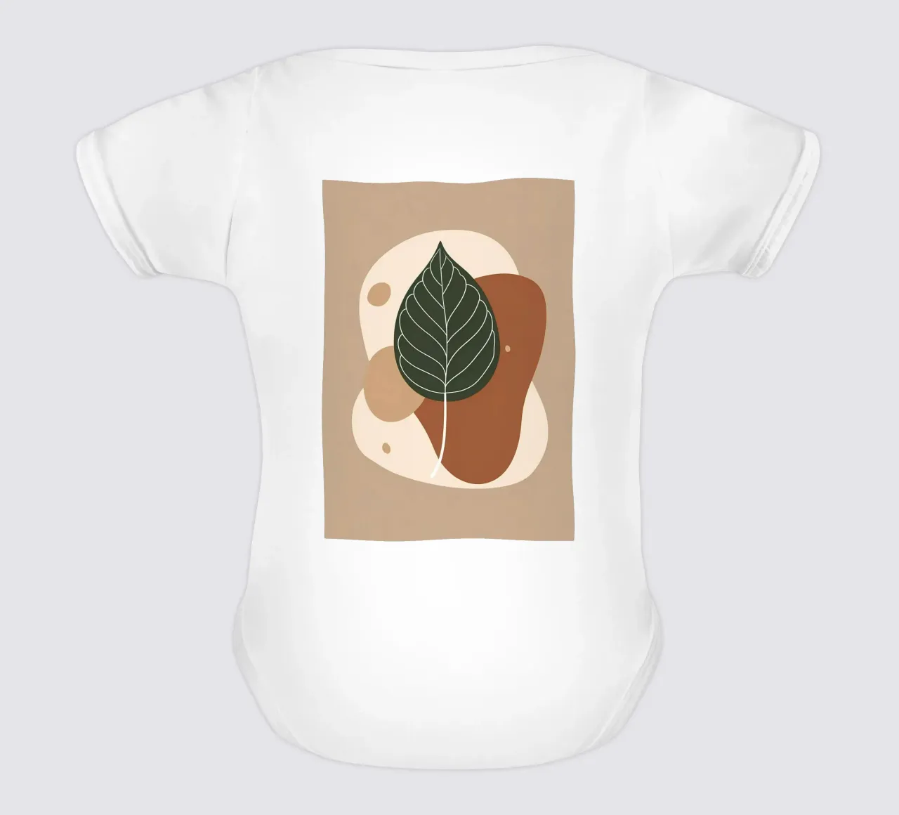 Minimalist one line drawing of a single fiddle leaf fig short-sleeve baby romper by Bloom And Brush